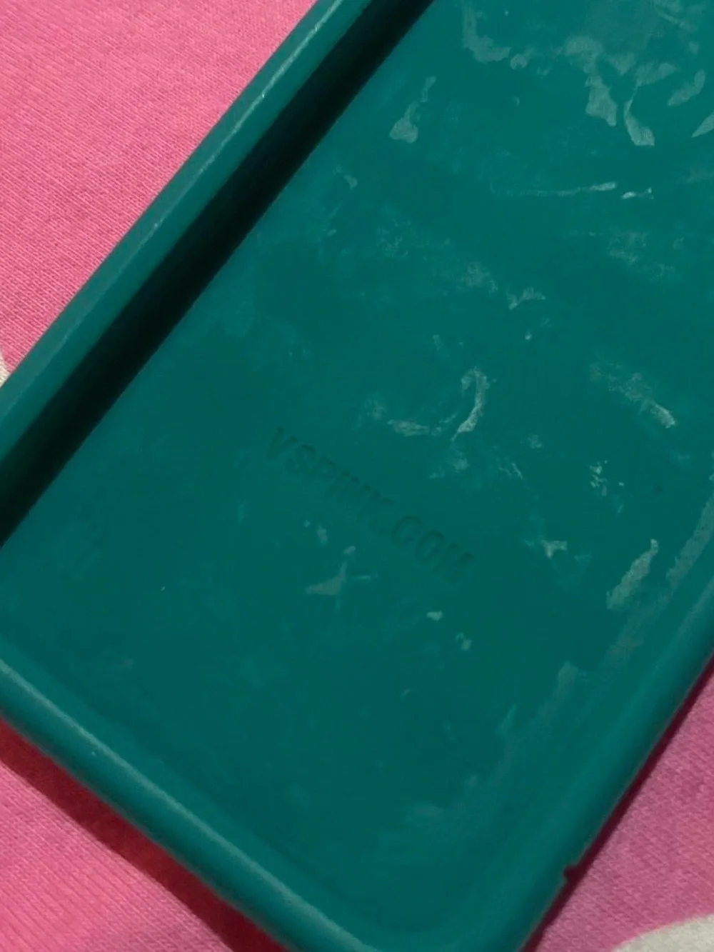 Preppy Mcbling VS PINK iPhone Case • Teal / White Silicone Case